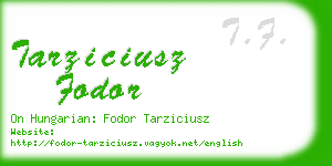 tarziciusz fodor business card